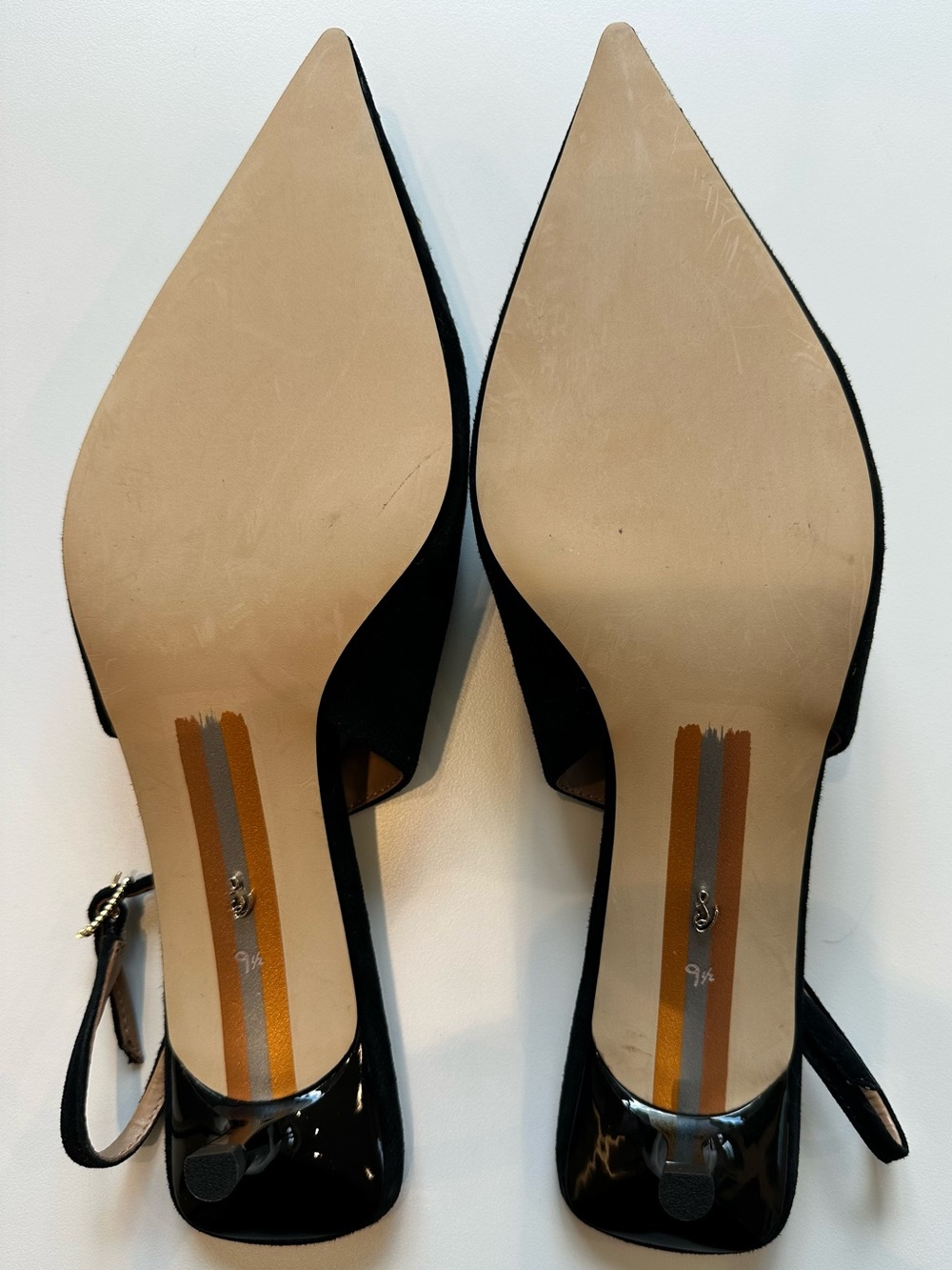 Sam Edelman Kammie Slingback Dress Pumps Black Suede Crystal Buckle 9.5 - Picture 7 of 7
